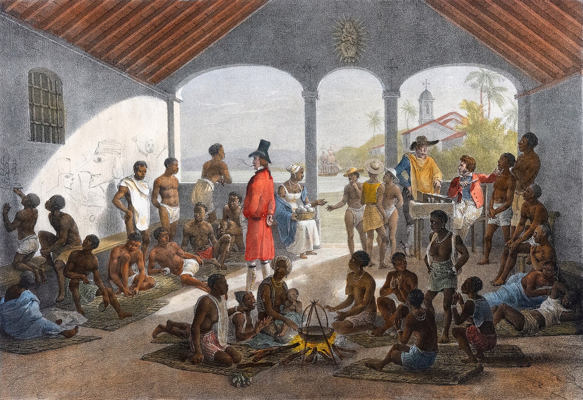 Mercado de escravos, Rugendas, 1835